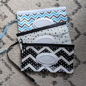 New portable refillable wipe holders, set of 3